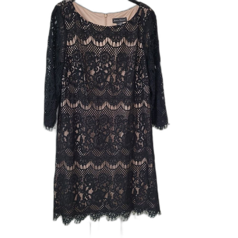 2/$30 Lace Dress with Tan Lining - Size 14